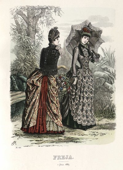 Freja--斯堪的纳维亚时尚杂志的插图，1885年，第13号插图 作者 不明