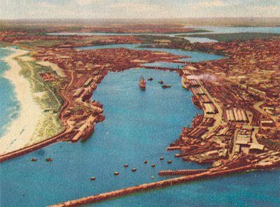 空中的弗里曼特尔港，摄于1947年。 作者 不明