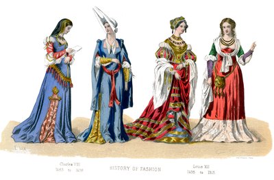 法国服装：查理八世，路易十二，1882年 作者 不明