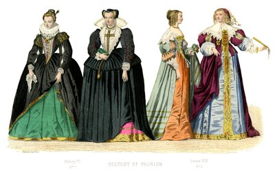 法国服装：亨利四世，路易十三，1882年 作者 不明