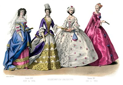 法国服装：路易十四，路易十五，1882年 作者 不明