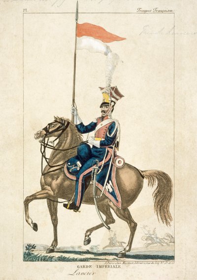 帝国卫队的法国长矛手，拿破仑战争，约1815年 作者 不明