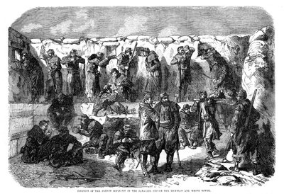 1855年克里米亚战争，塞瓦斯托波尔，法国的步枪坑与马梅隆和白塔平行 作者 不明