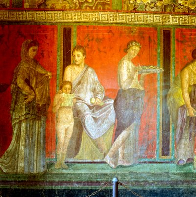 壁画来自神秘别墅，意大利庞贝，公元前1世纪至公元1世纪 作者 不明