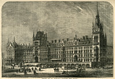 圣潘克拉斯车站和酒店正面，建于1876年。 作者 不明
