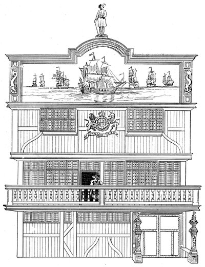 伦敦东印度老房子的正面，1894年 作者 不明