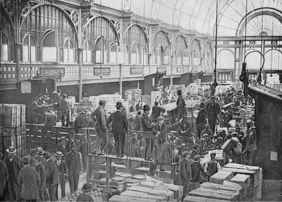 1901年在伦敦考文特花园市场的水果拍卖 作者 不明