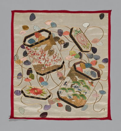 Fukusa礼品封面，日本，江户时代1615-1868年，17751800年。 作者 不明