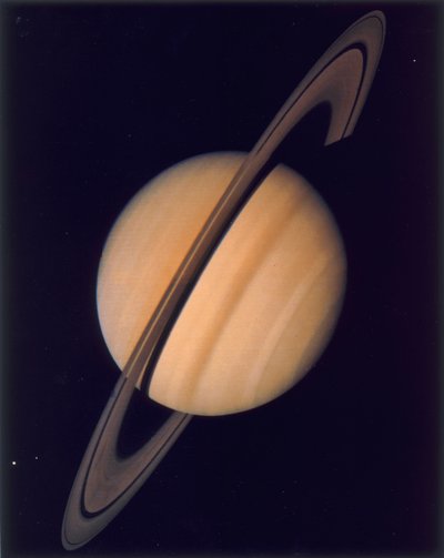 土星及其环的全景，1980年 作者 不明