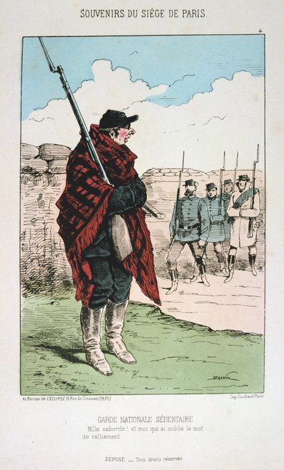 国民警卫队久坐，巴黎围困，1870-1871年 作者 不明