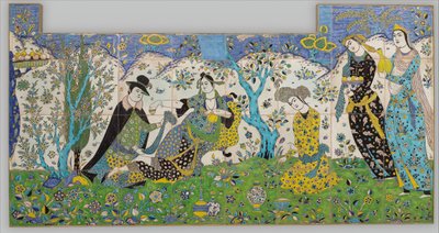 花园聚会，伊朗，1640-50。 作者 不明