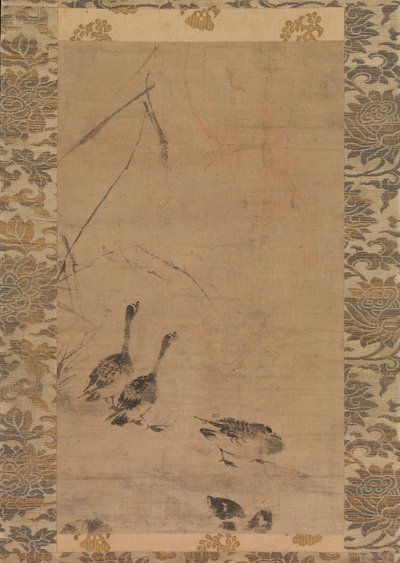 大雁和芦苇，14世纪末。 作者 不明