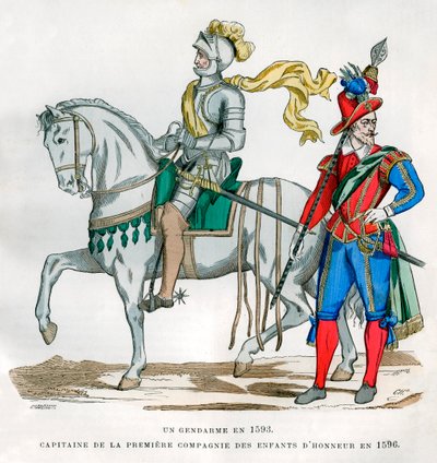 1583年的宪兵（Gendarme）和1596年dHonneur的第一公司的队长1882-1884年 作者 Unbekannt