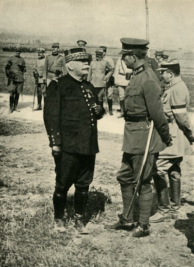 约瑟夫·乔佛尔将军和阿尔伯特一世国王，第一次世界大战，c1915，c1920。 作者 不明