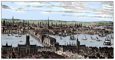 伦敦全景，1666年，1909年。 作者 不明