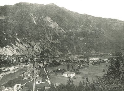 瑞士因特拉肯镇的全景，1895年。 作者 不明