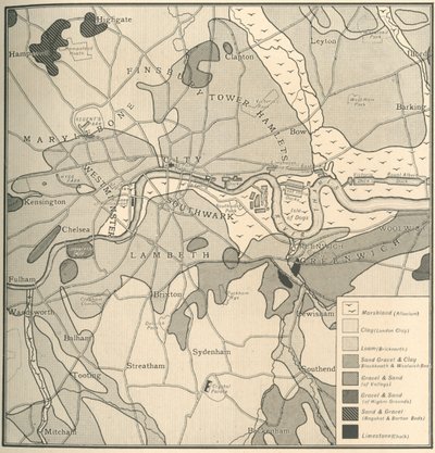 伦敦遗址地质图，1908年 作者 不明