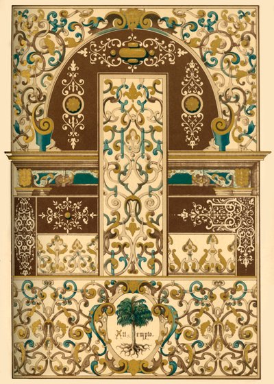 德国文艺复兴时期的天花板和墙壁画，1898年。 作者 不明