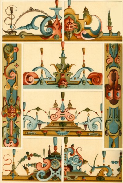 德国文艺复兴时期的壁画和石木装饰品，1898年。 作者 不明