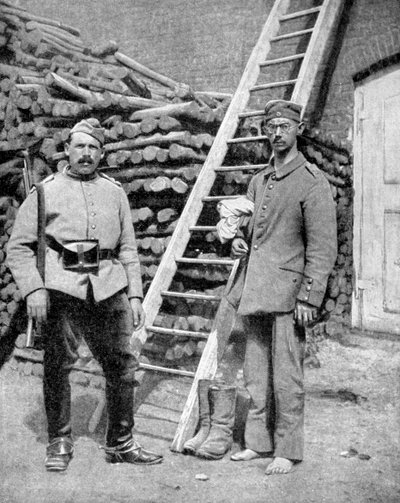 第一次世界大战，1915年，德国战俘和一名警卫 作者 不明