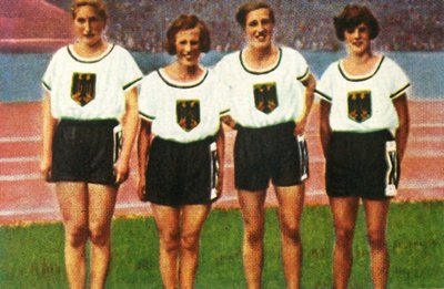 1928年德国女子4 x 100m接力队。 作者 不明