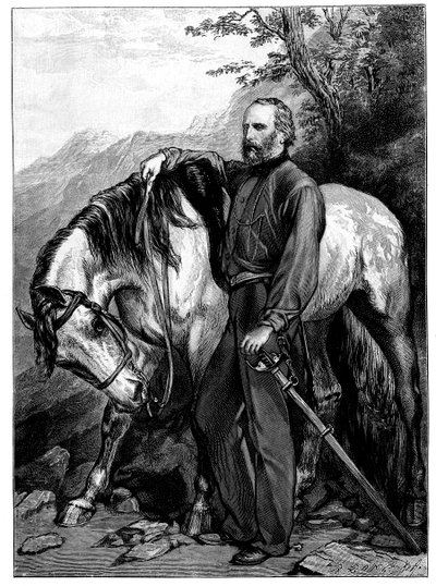朱塞佩·加里波第（Giuseppe Garibaldi），意大利爱国者，复活士兵，1900年 作者 不明