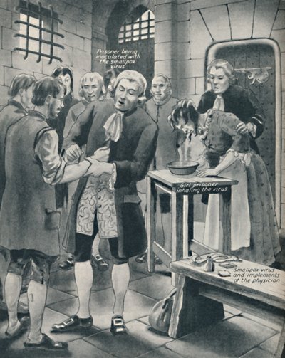 给监狱囚犯天花，十八世纪末，c1934 作者 不明