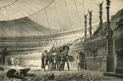 角斗士在参战前向皇帝致敬，1890年。 作者 不明