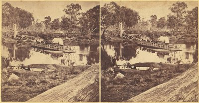澳大利亚西摩的Golbourn Punt，1860年代。 作者 不明