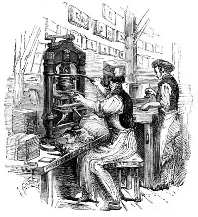 阻金印刷机，1886年 作者 不明