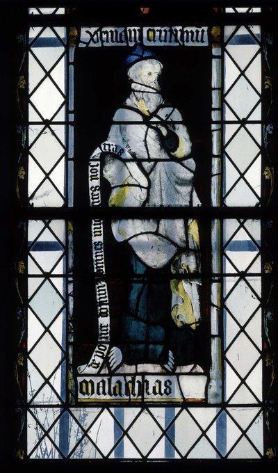 Gothic architecture. Stained glass representing the Prophete Malachie. Chapel of La Mailleraye, Abbatiale Notre Dame, Jumieges 作者 不明