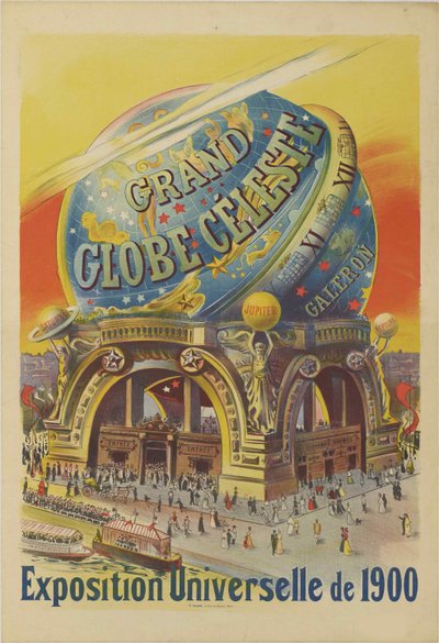 大天体地球仪。 1900年世界展览，1900年。 作者 不明