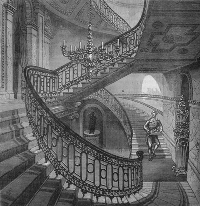 伦敦威斯敏斯特的卡尔顿大厦的大楼梯，建于1878年左右 作者 不明