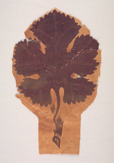 窗帘上的葡萄叶400-500年代。 作者 不明