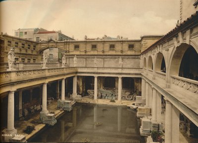 大浴场，罗马浴场，浴，萨默塞特郡，c1925 作者 不明