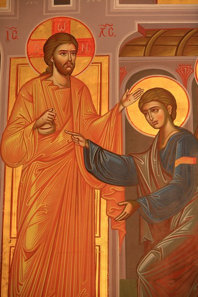 Greek orthodox icon depicting Christ showing his wounds Thessalonique Grece 作者 不明