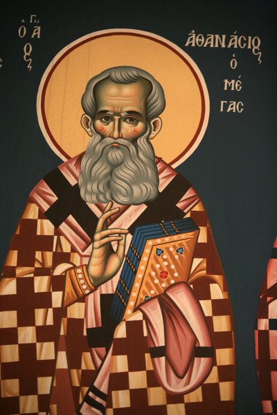 Greek orthodox icon depicting Saint Athanasos the great Thessalonique Grece 作者 不明