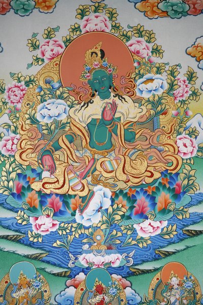 绿度母，繁荣的象征。 Kopan修道院，加德满都，尼泊尔 作者 不明