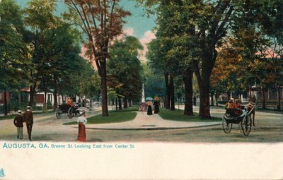 Greene Sreet，从美国佐治亚州奥古斯塔中心街向东看，大约c1910 作者 不明