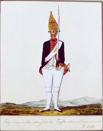 曼特菲尔的军团山羊手榴弹兵，1762年 作者 Unbekannt