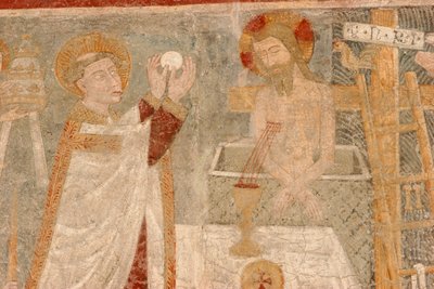 Gressan Magdalena romanesque church fresco, Gressan, Italia 作者 不明