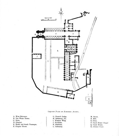 Furness Abbey地面图，1897年 作者 不明