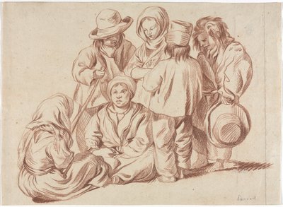 六孩子一组，1700年代。 作者 不明