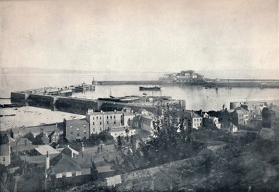根西岛-圣彼得港和短号城堡，1895年 作者 不明