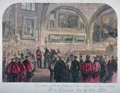 伦敦市市政厅会议厅，1861年 作者 不明