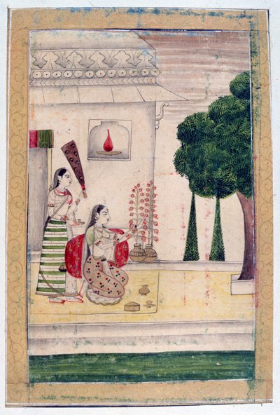 古纳卡里·拉吉尼（Gunakali Ragini），《拉加马拉》专辑，拉贾斯坦邦学校，19世纪 作者 不明