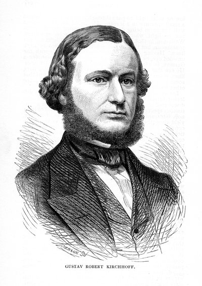 古斯塔夫·罗伯特·基希霍夫（Gustav Robert Kirchhoff），德国物理学家，1873年 作者 不明