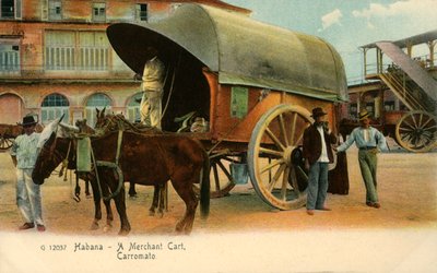 哈瓦那-商人手推车，卡罗马托（Carromato），建于1910年。 作者 不明