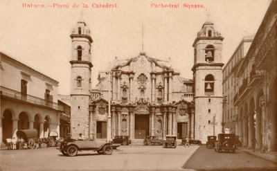 哈瓦那-大教堂广场。古巴大教堂广场，c1900年 作者 不明