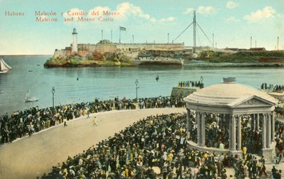哈瓦那（Habana）：Malecon和Morro城堡，摄于1919年。 作者 不明
